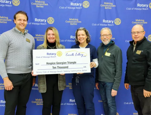 Rotary Club of Wasaga Beach presents $10,000 cheque to Hospice Georgian Triangle Foundation